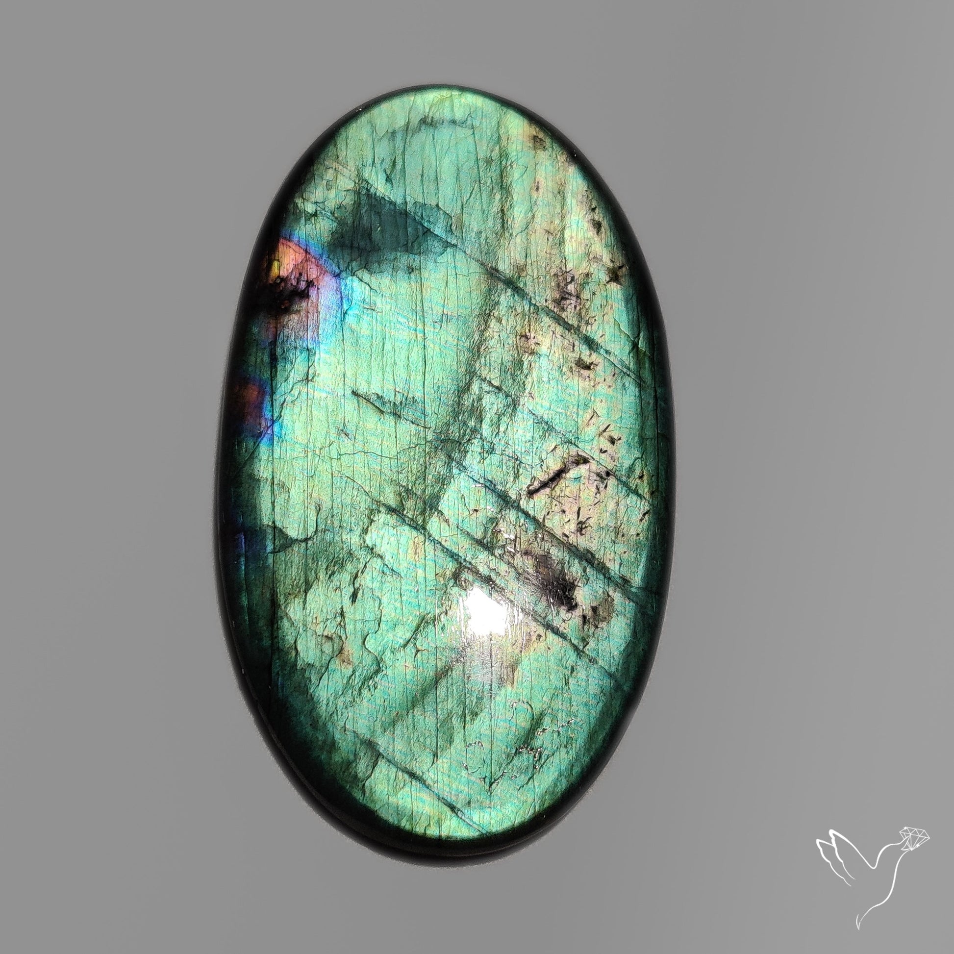 Sea Green Spectrolite Cabochon