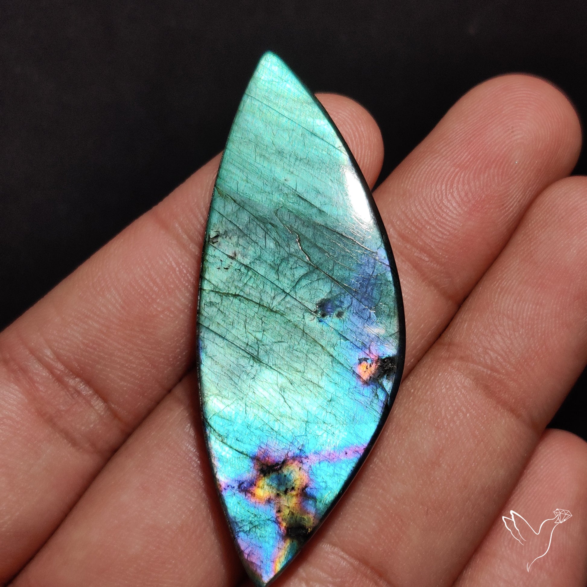 Sea Green Spectrolite Cabochon