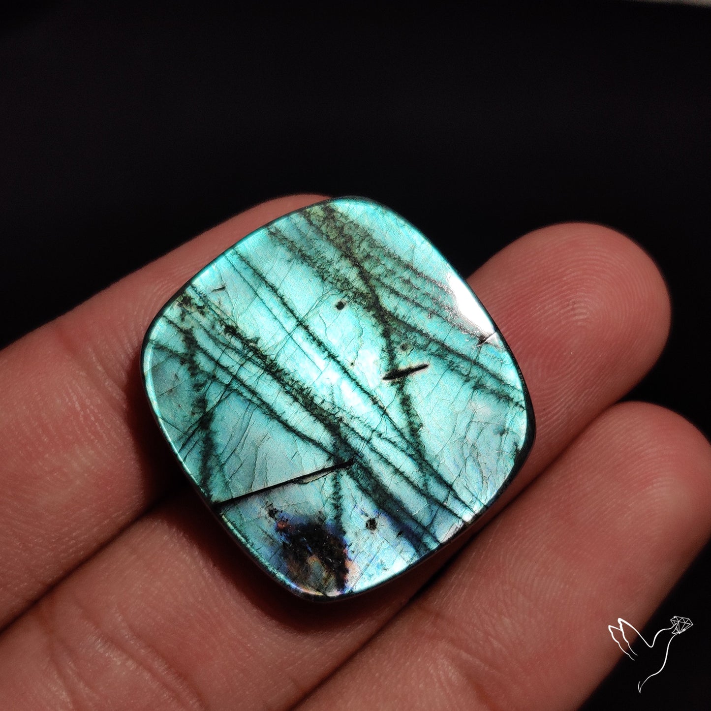 Sea Green Spectrolite Cabochon