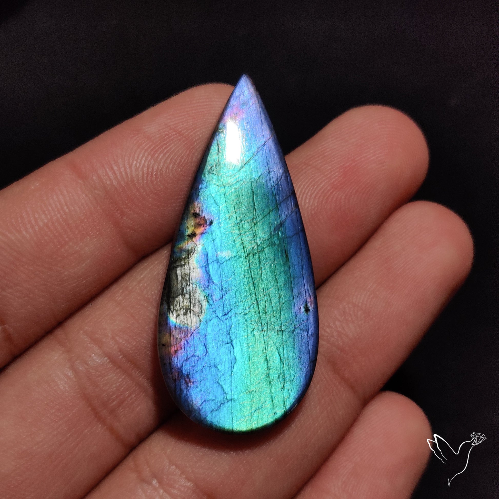 Sea Green Spectrolite Cabochon