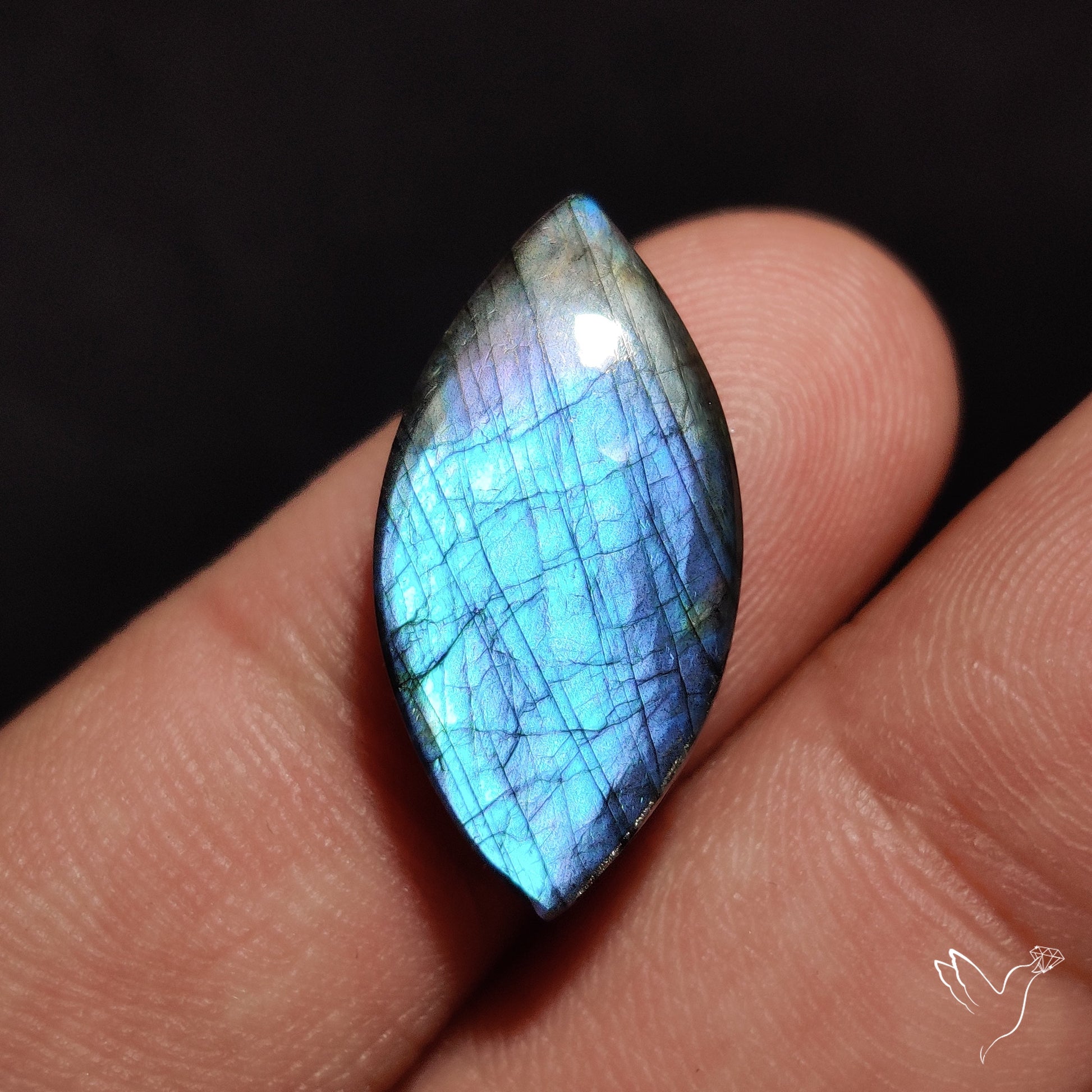 Electric Blue Spectrolite Cabochon