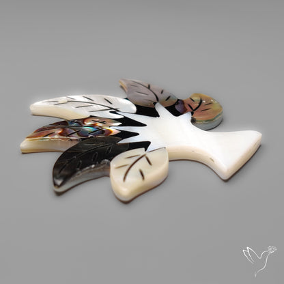 Mother Of Pearl And Abalone Shell Inlay Tree Carving Art