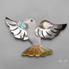 Mother Of Pearl And Abalone Shell Inlay Bird Carving