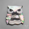 Mother Of Pearl And Abalone Shell Inlay Owl Carving