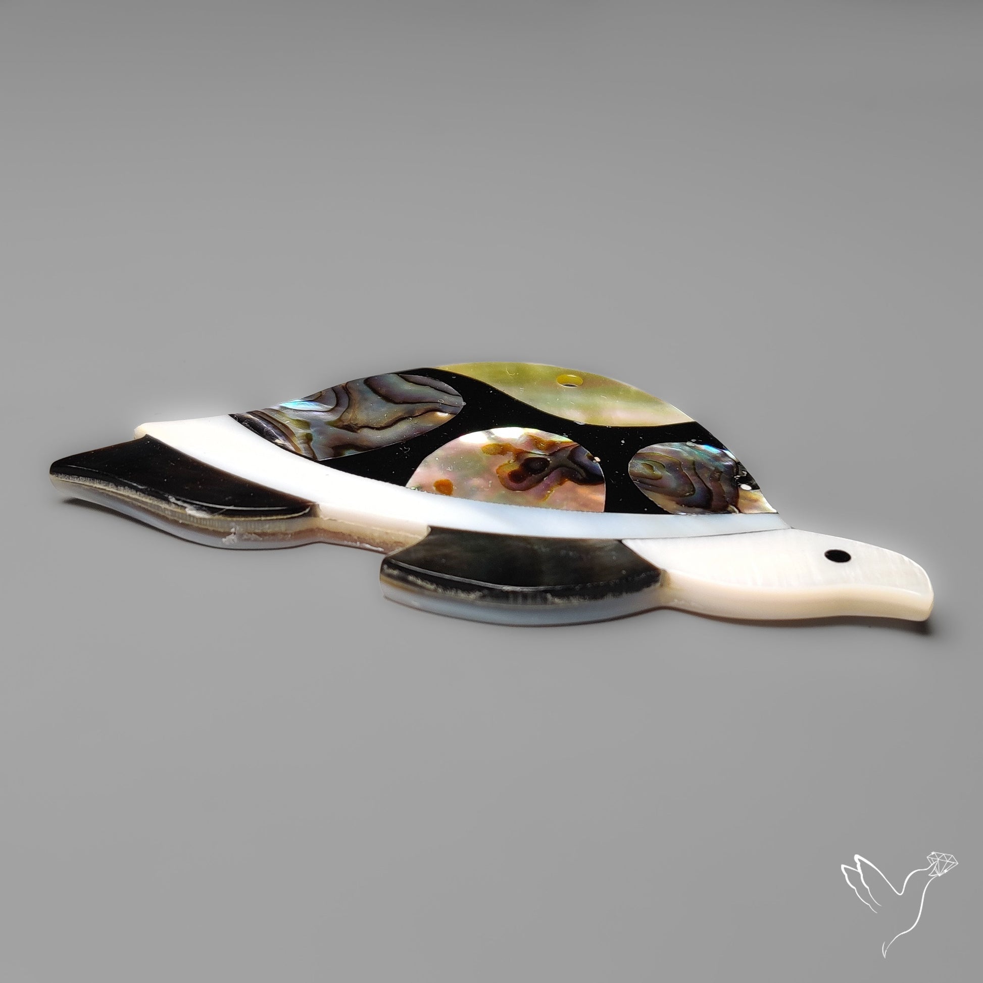 Mother Of Pearl And Abalone Shell Inlay Tortoise Carving