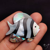 Mother Of Pearl And Abalone Shell Inlay Fish Carving