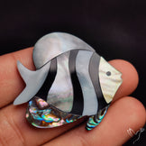 Mother Of Pearl And Abalone Shell Inlay Fish Carving