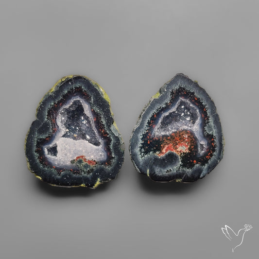 Tabasco Baby Geode Druzy Pair