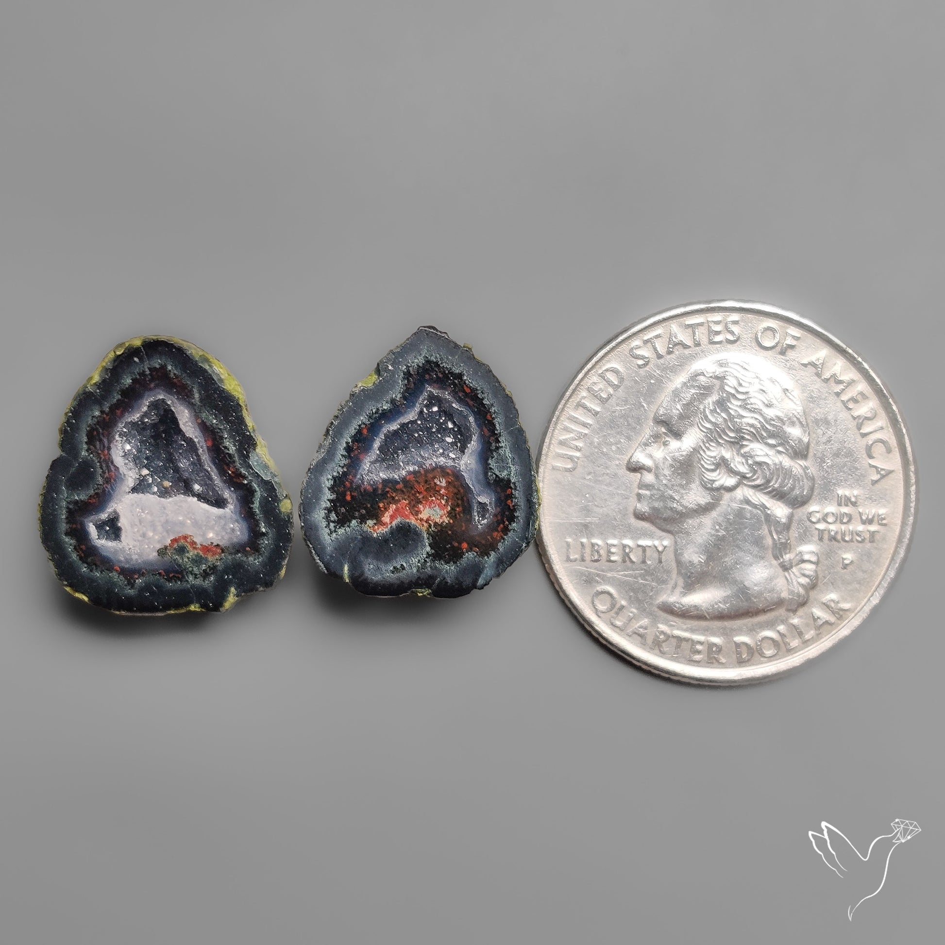 Tabasco Baby Geode Druzy Pair
