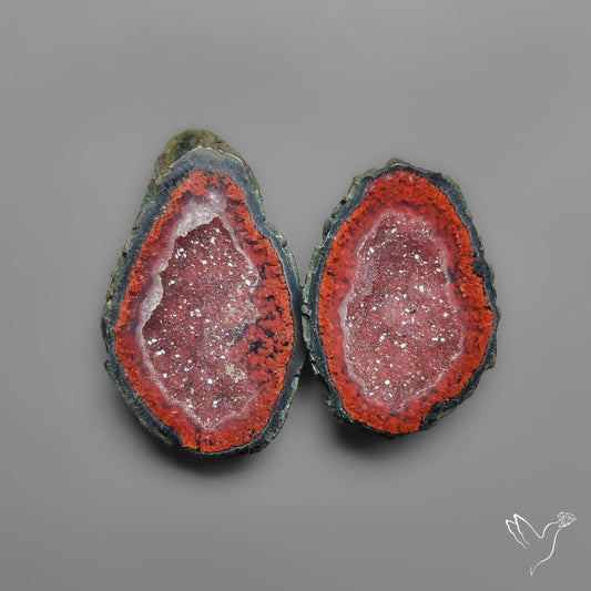 Tabasco Baby Geode Druzy Pair
