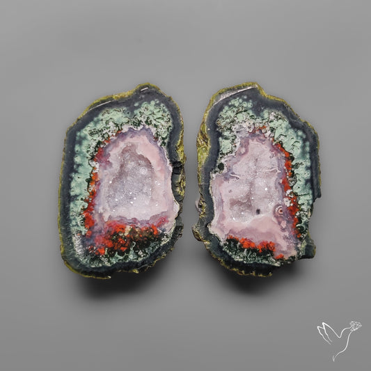 Tabasco Baby Geode Druzy Pair