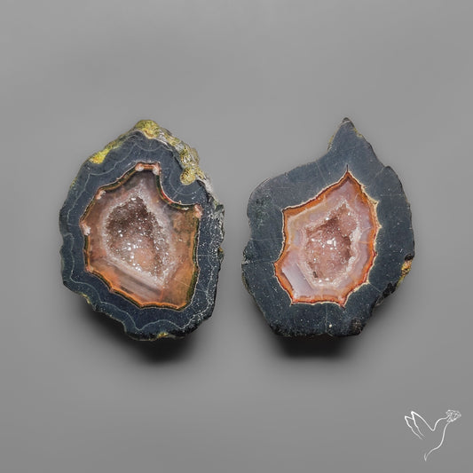 Tabasco Baby Geode Druzy Pair