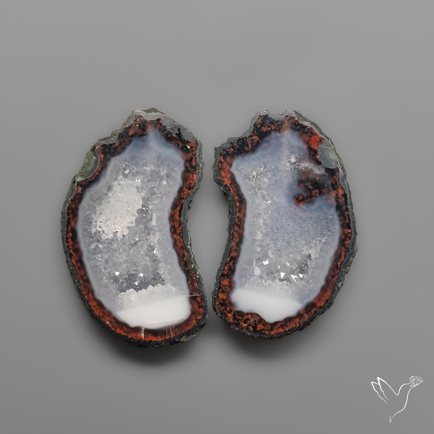 Tabasco Baby Geode Druzy Pair