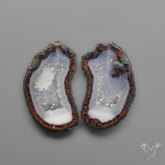 Tabasco Baby Geode Druzy Pair