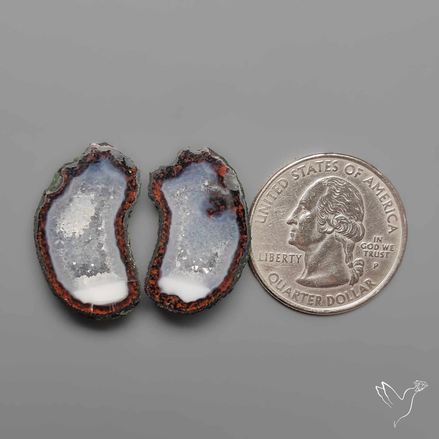 Tabasco Baby Geode Druzy Pair