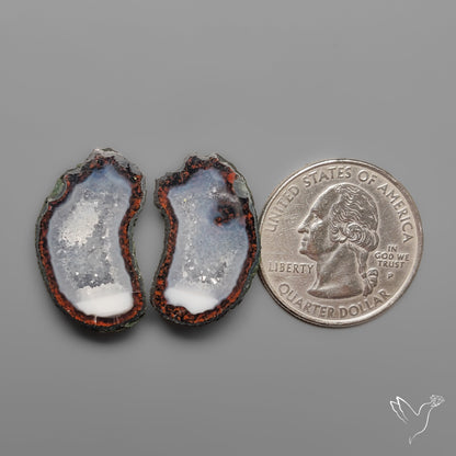 Tabasco Baby Geode Druzy Pair