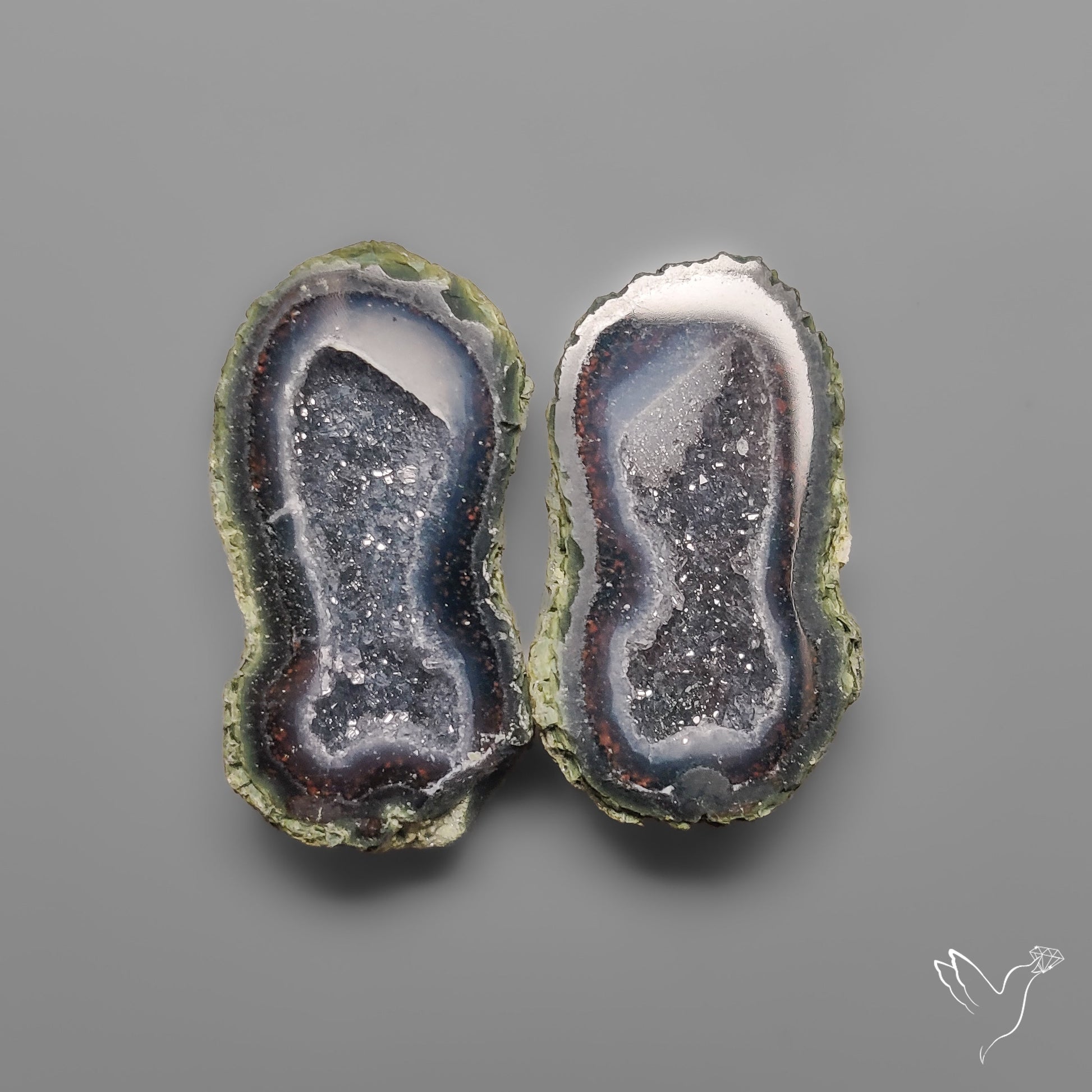 Tabasco Baby Geode Druzy Pair