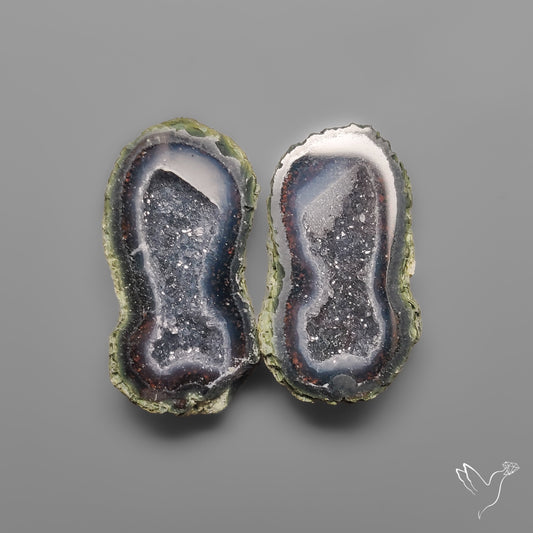 Tabasco Baby Geode Druzy Pair