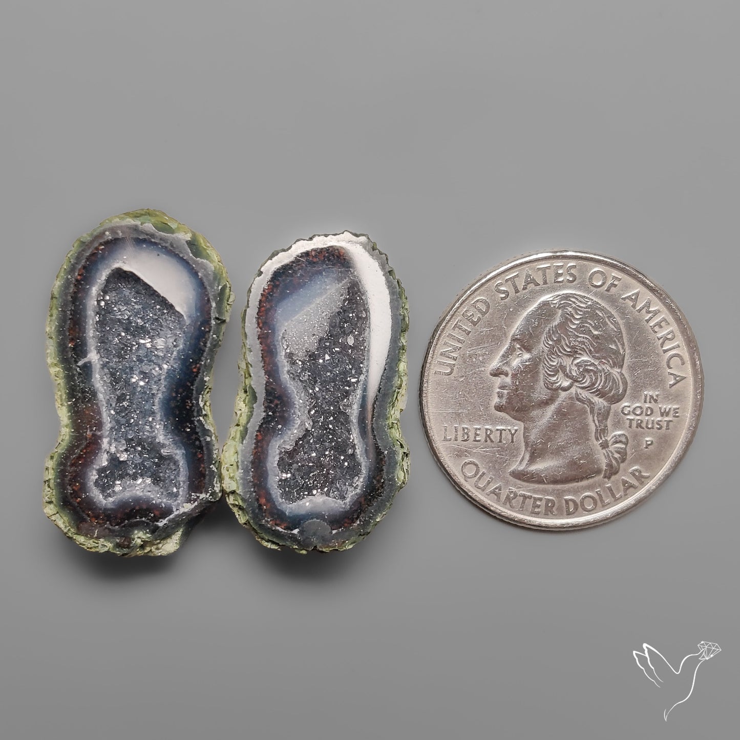 Tabasco Baby Geode Druzy Pair