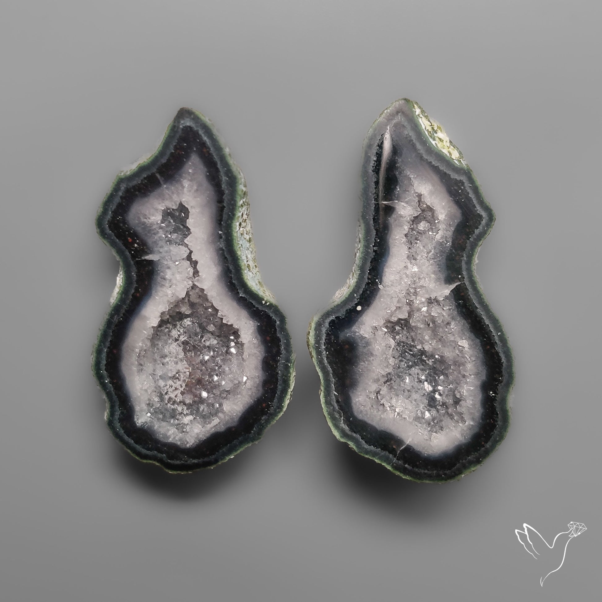 Tabasco Baby Geode Druzy Pair