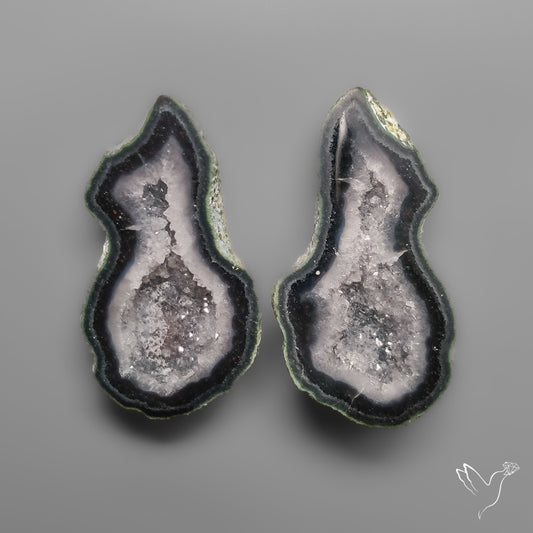 Tabasco Baby Geode Druzy Pair
