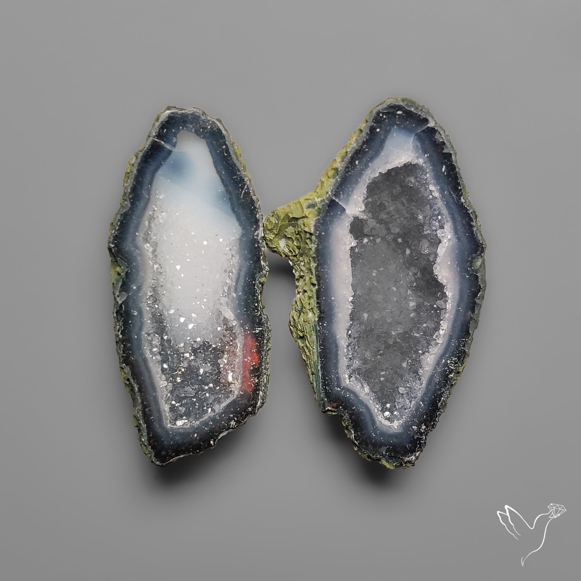Tabasco Baby Geode Druzy Pair