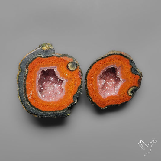 Tabasco Baby Geode Druzy Pair