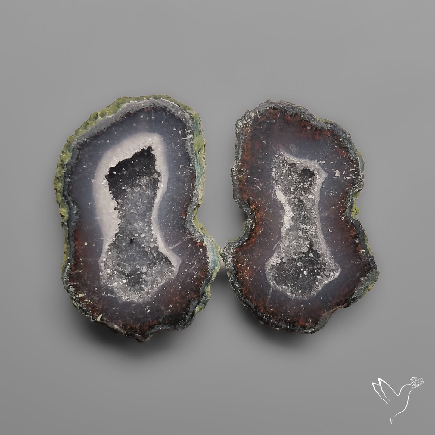 Tabasco Baby Geode Druzy Pair