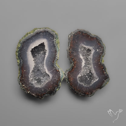 Tabasco Baby Geode Druzy Pair