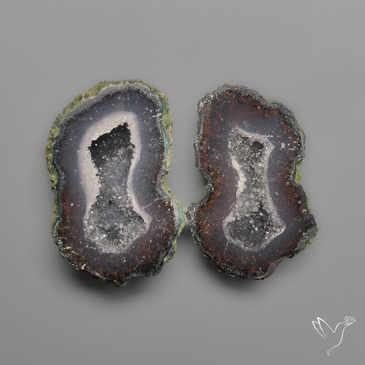Tabasco Baby Geode Druzy Pair