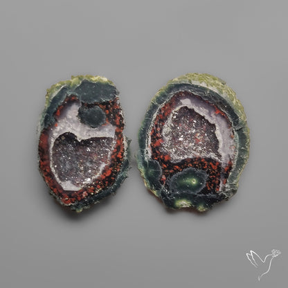 Tabasco Baby Geode Druzy Pair