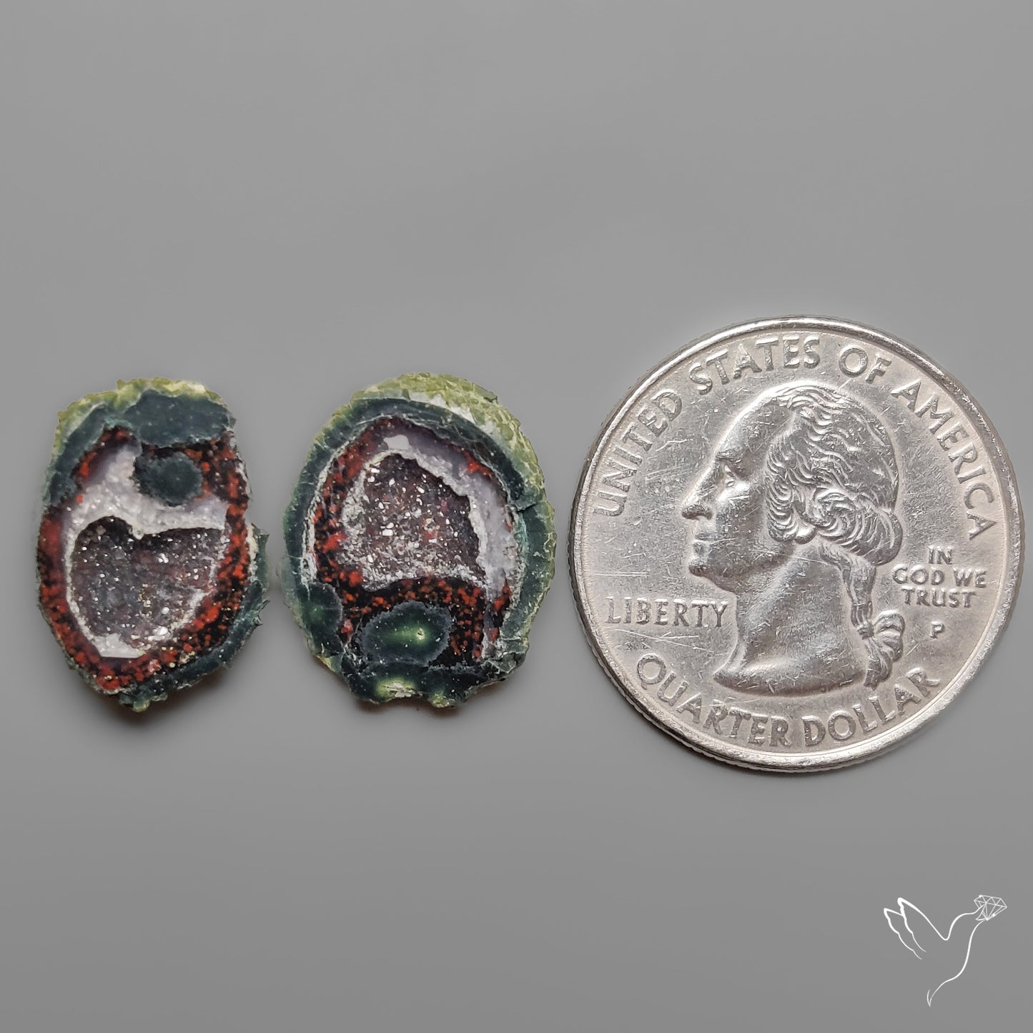 Tabasco Baby Geode Druzy Pair