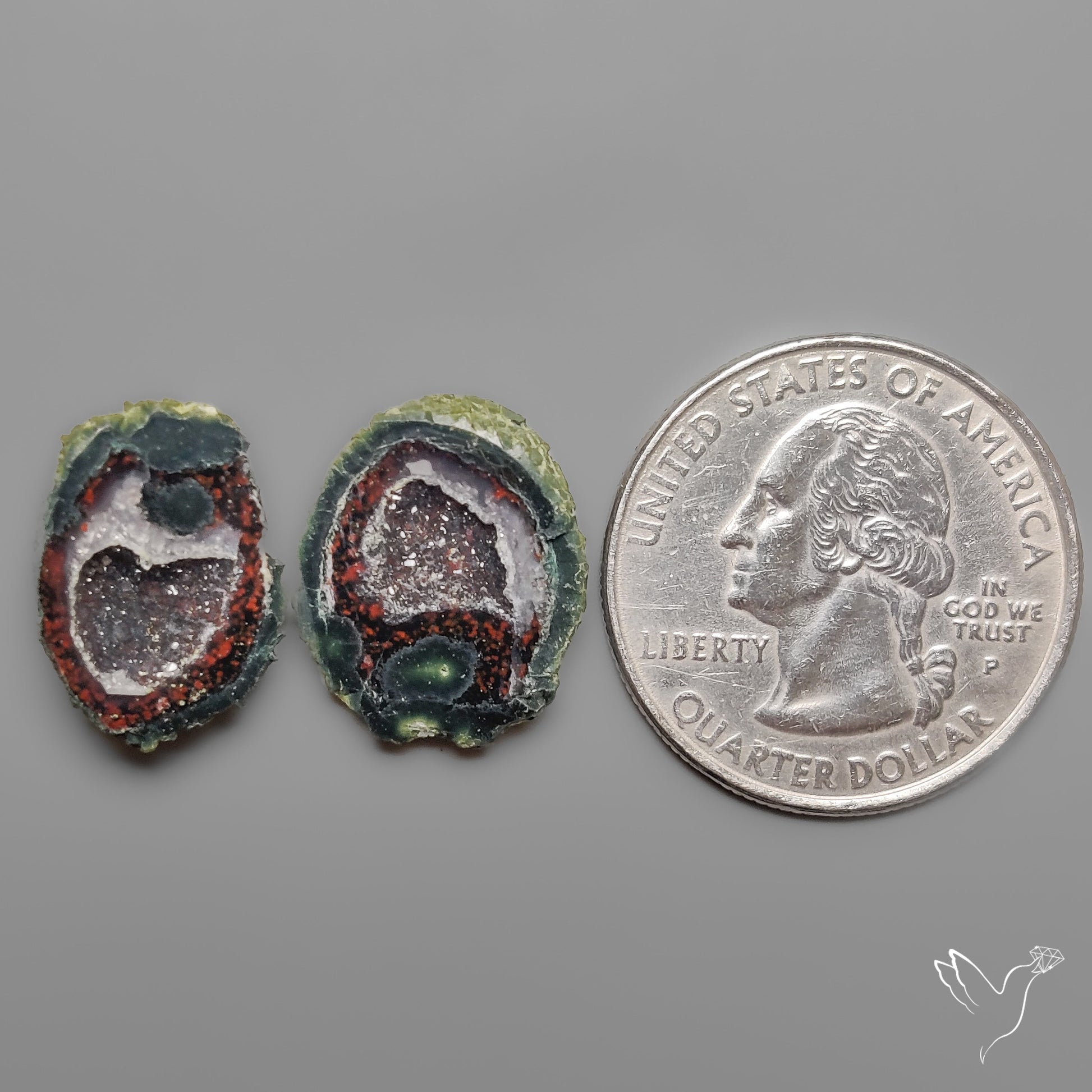Tabasco Baby Geode Druzy Pair