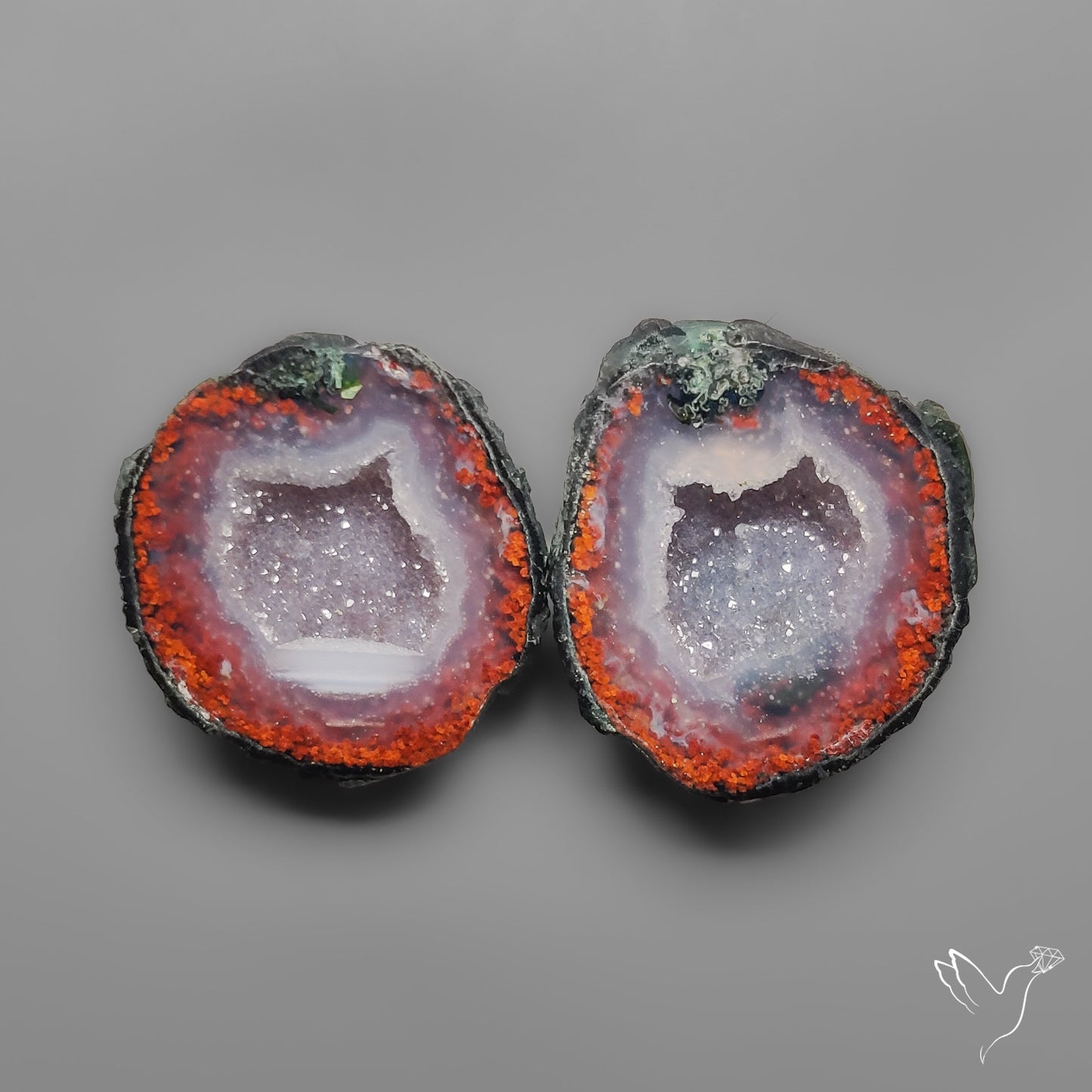 Tabasco Baby Geode Druzy Pair