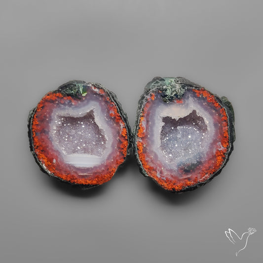 Tabasco Baby Geode Druzy Pair
