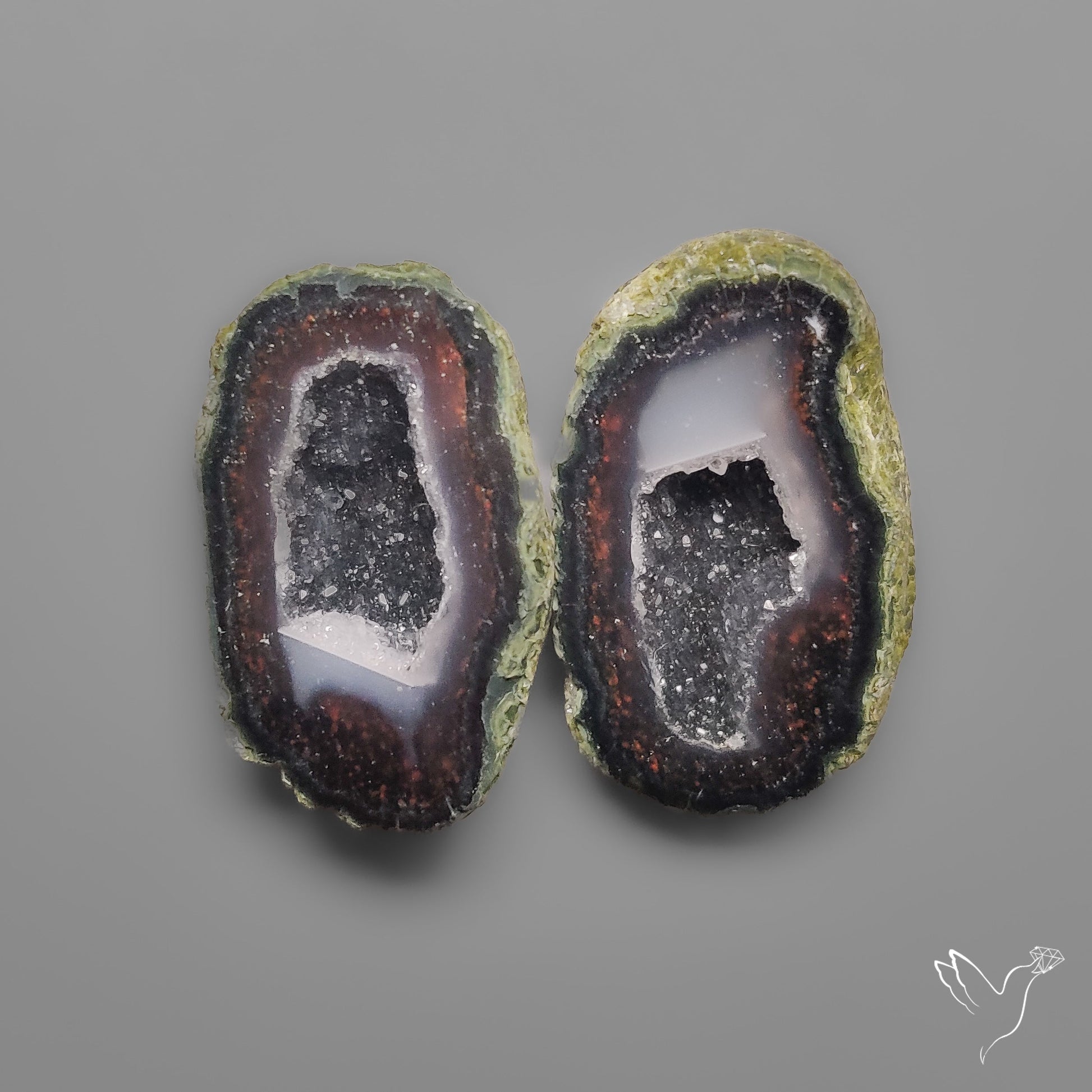Tabasco Baby Geode Druzy Pair