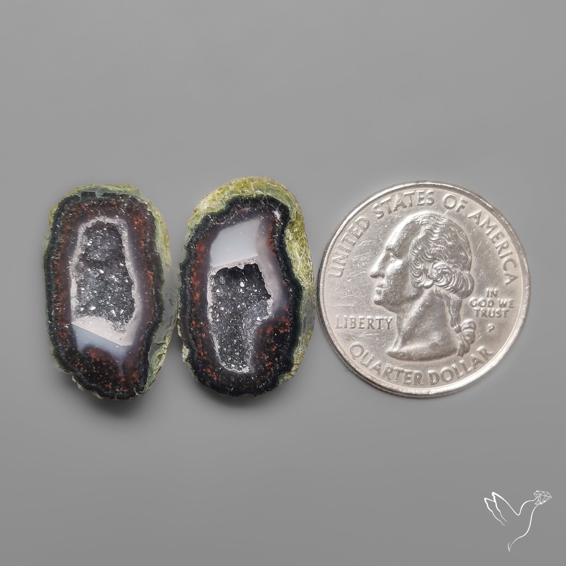 Tabasco Baby Geode Druzy Pair