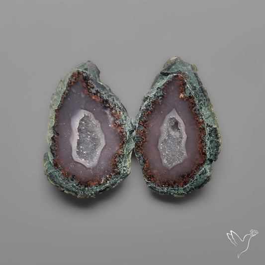 Tabasco Baby Geode Druzy Pair
