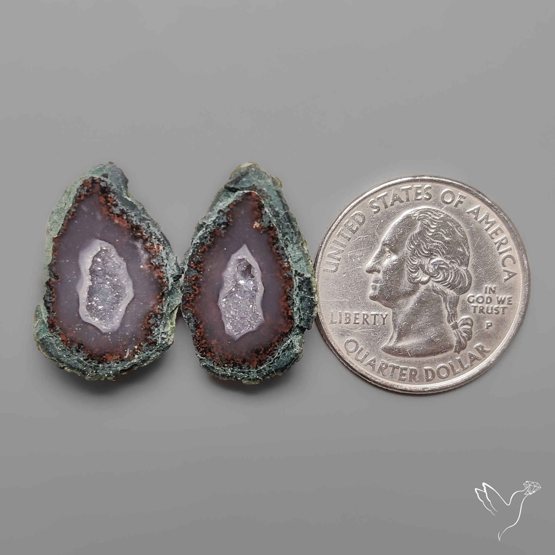 Tabasco Baby Geode Druzy Pair