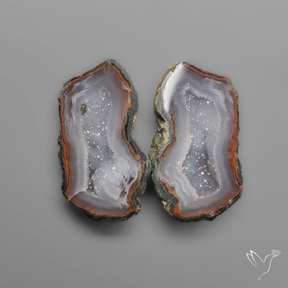 Tabasco Baby Geode Druzy Pair