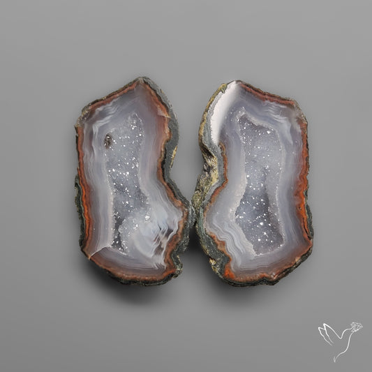 Tabasco Baby Geode Druzy Pair