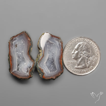 Tabasco Baby Geode Druzy Pair
