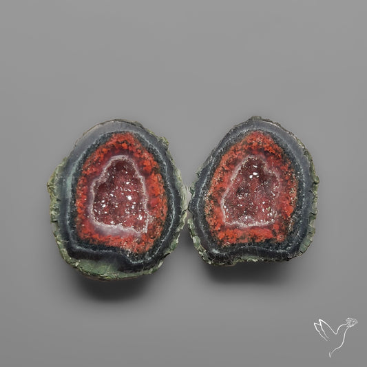 Tabasco Baby Geode Druzy Pair