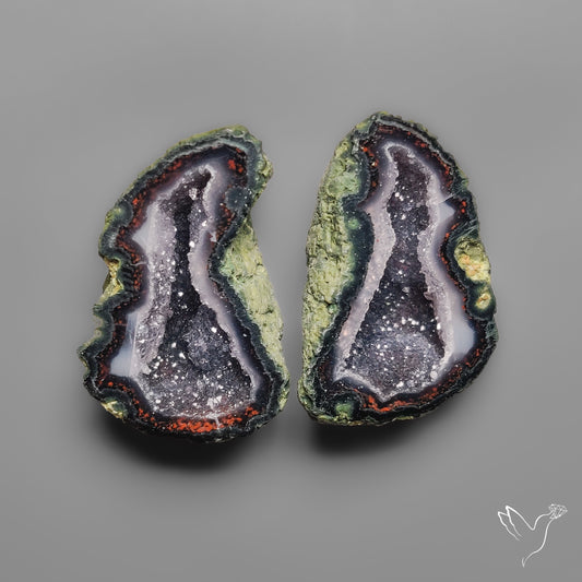 Tabasco Baby Geode Druzy Pair