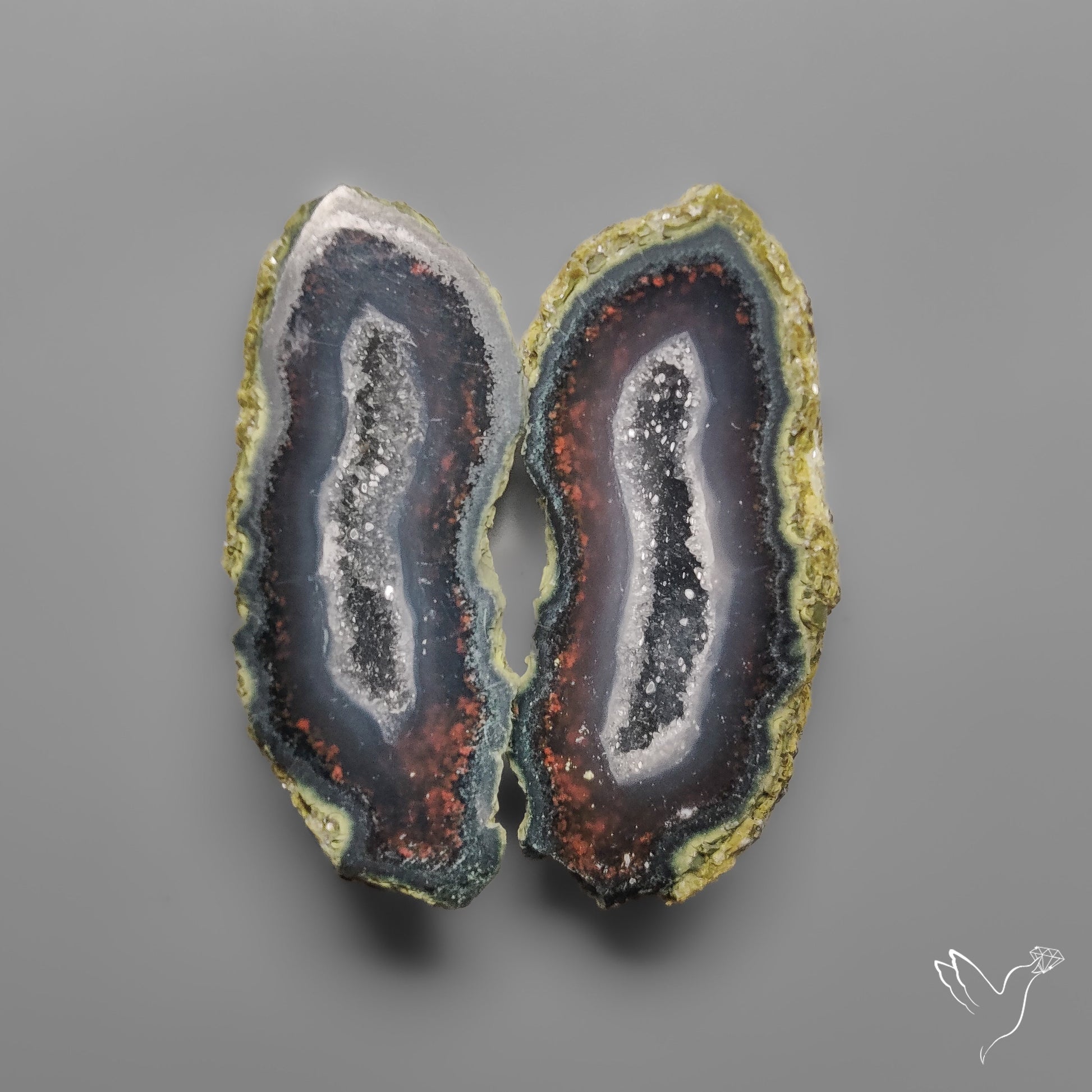 Tabasco Baby Geode Druzy Pair