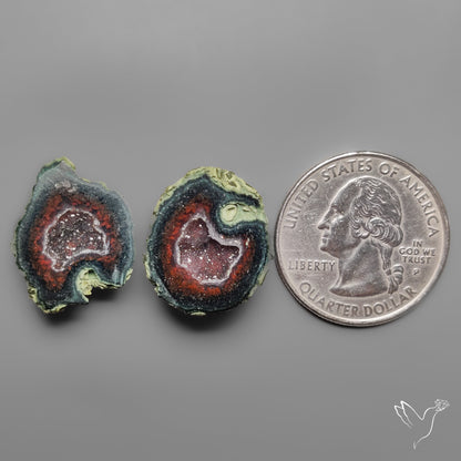 Tabasco Baby Geode Druzy Pair