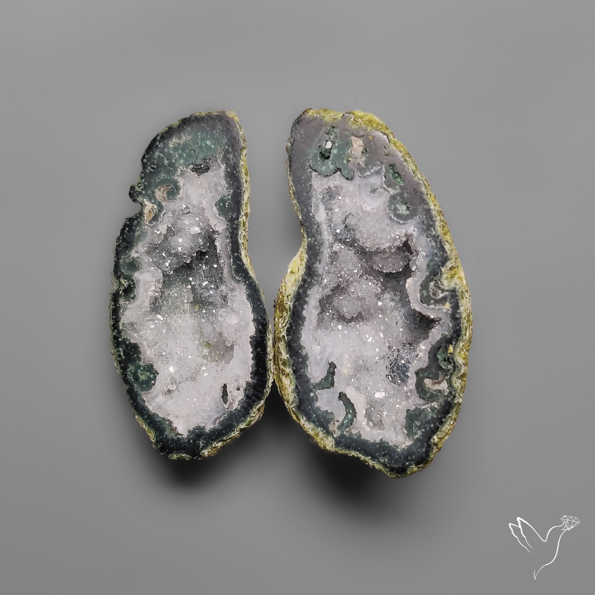 Tabasco Baby Geode Druzy Pair