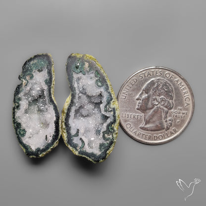 Tabasco Baby Geode Druzy Pair