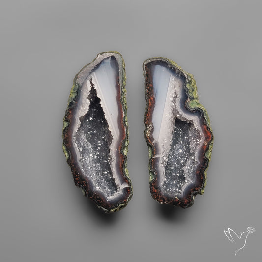 Tabasco Baby Geode Druzy Pair