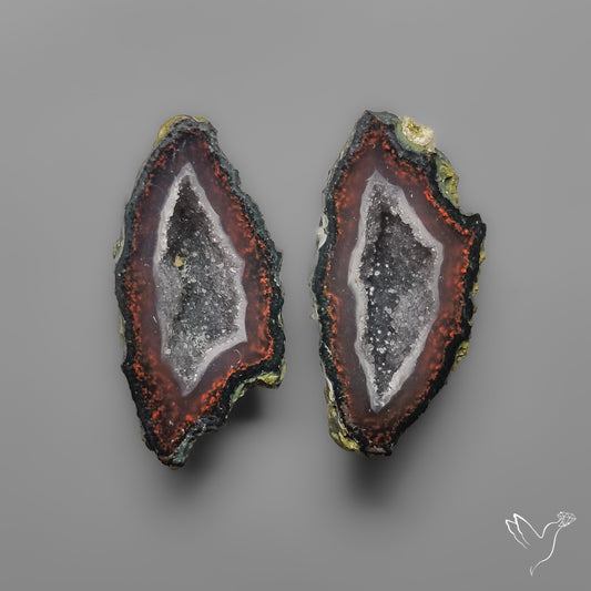 Tabasco Baby Geode Druzy Pair